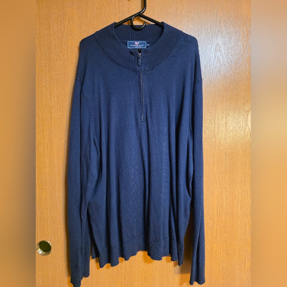 Vineyard Vines Men's Dark Blue Zip-Up Sweater 2XB